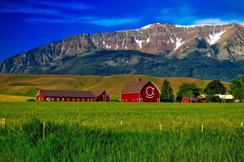 oregon farm mountains