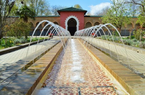 oriental garden access water fountains