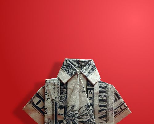 origami dollar bill shirt