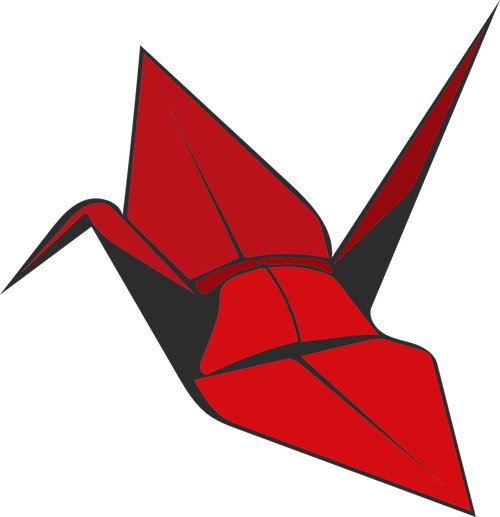 origami  crane  red