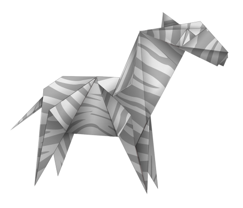 origami zebra black and white