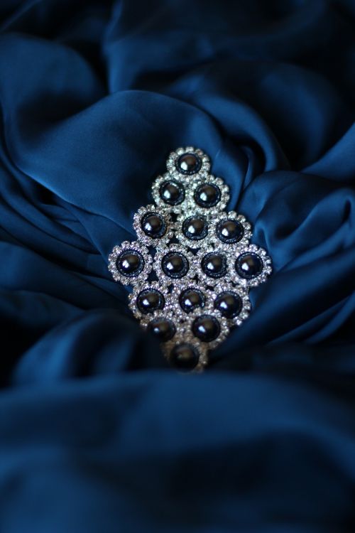 ornament silk blue