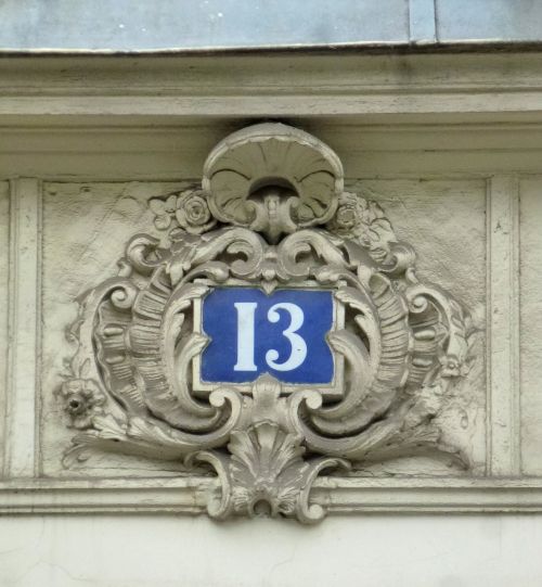 ornamental house number thirteen