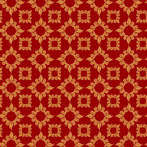 Ornamental Red, Gold Background