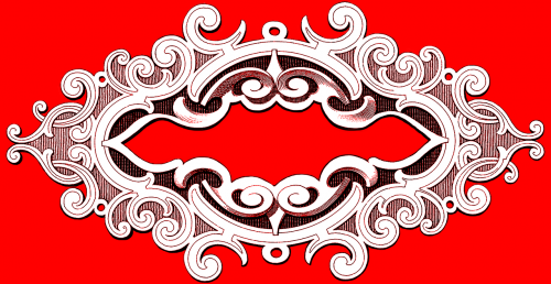 ornate oval red