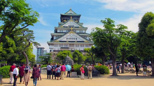 osaka castle japan five