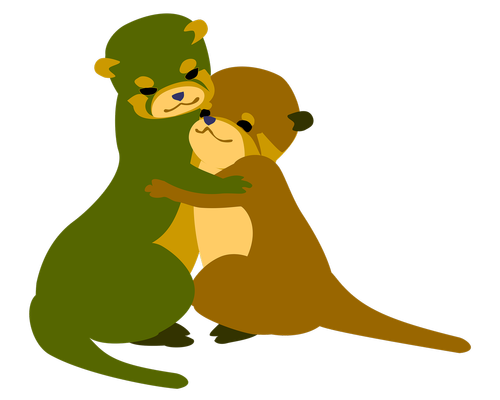 otter  hugs  love