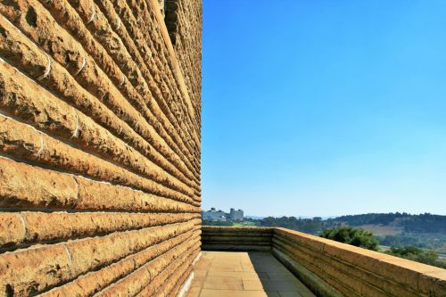 Outer Wall Of Monument With View