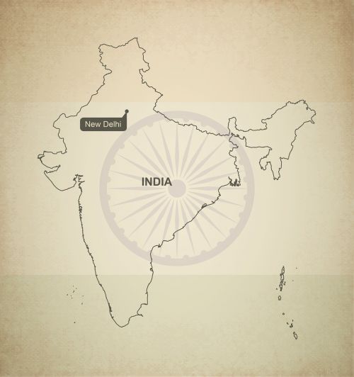 outline map india