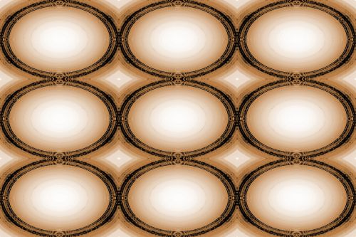 Oval Mirror Pattern In Sepia