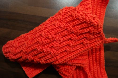 oven mitts red crochet