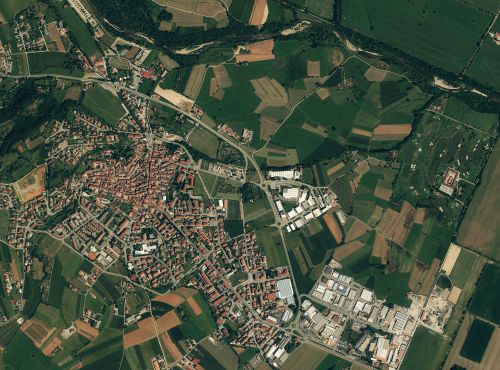 overlook satellite photo european town