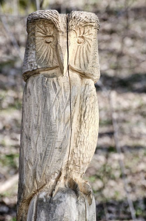 owl wood carving