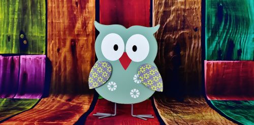 owl colorful wood cute