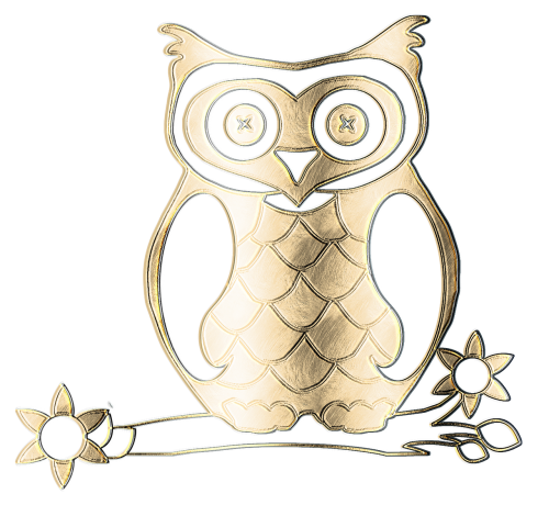 owl metal gold