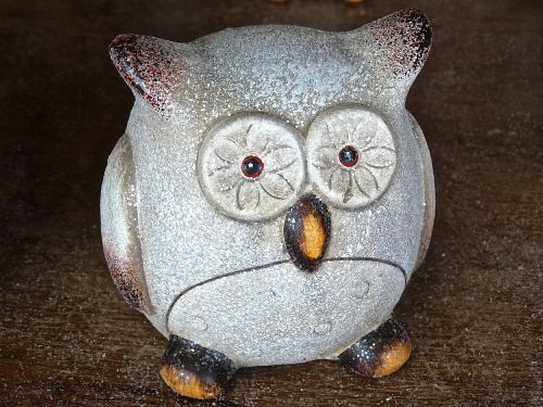 owl clay figure ceramic