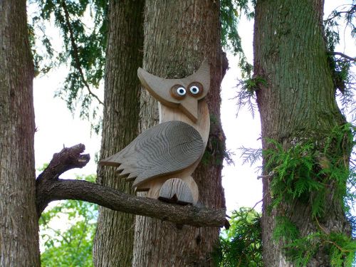 owl wooden artwork ornament