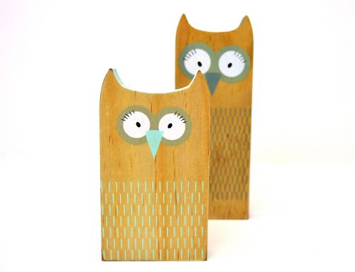 owls abstract wood