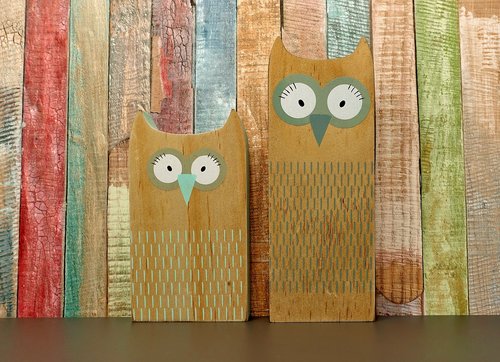 owls  abstract  wood