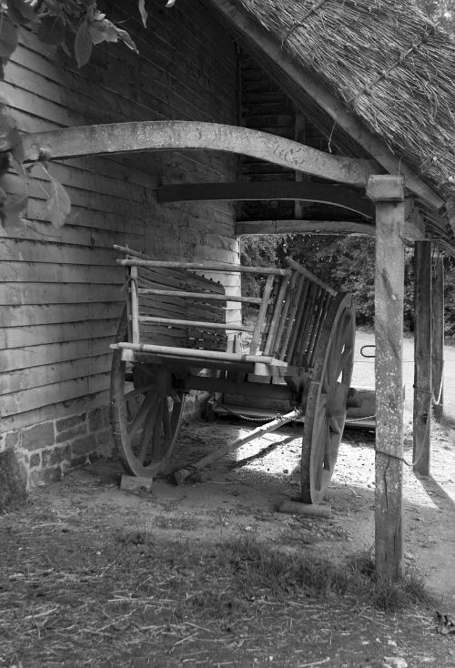 ox cart timber construction shelter