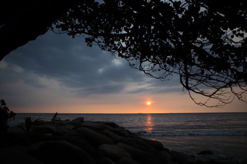 padang beach sunset indonesia