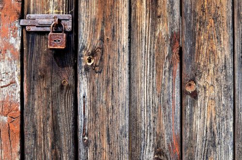 padlock door lock old door