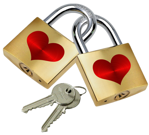 padlock love key