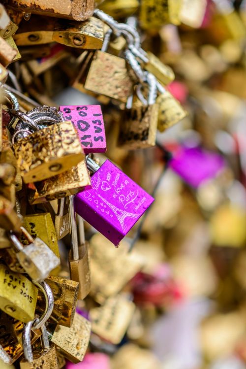 Padlocks On Bridge