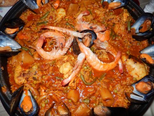 paella rice crustaceans