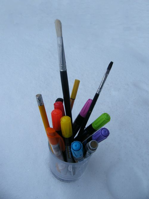 paint colored pencils brush