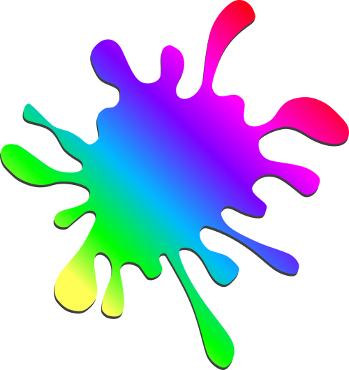paint splatter rainbow colors