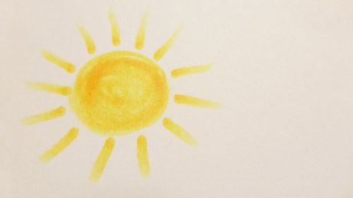 paint children drawing sun