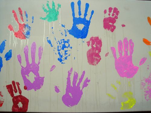 Paint Prints Of Youth&#039;s Hands