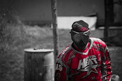 paintball  mask  red