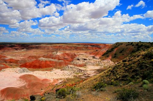 painted desert colorful clouds