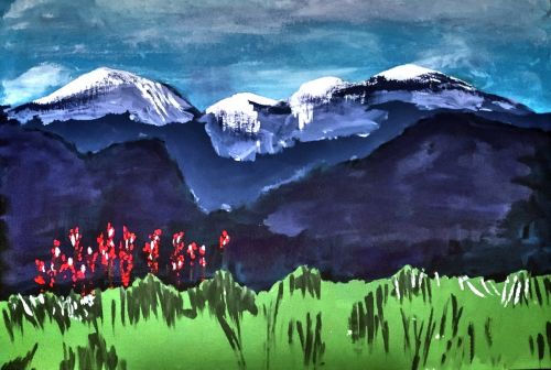 painted landscape acrylic paint canvas