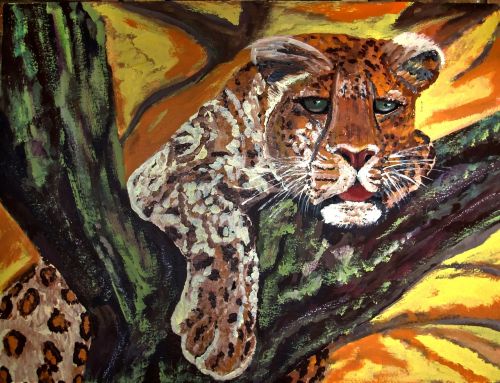 painted leopard acrylic paint canvas