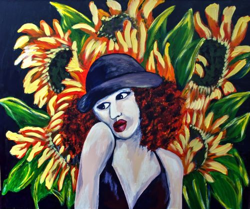 painted sunflowers acrylic paint canvas