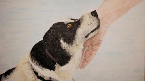 painting drawing dog
