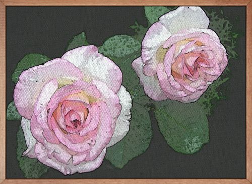 painting art pink rose