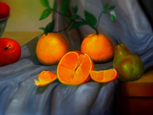 painting realism fruit