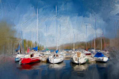 painting boat marina