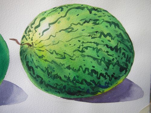 painting watermelon watercolor