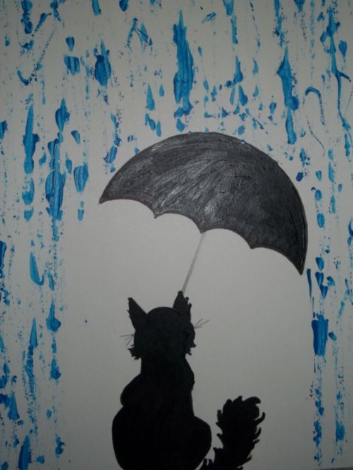 painting cat black