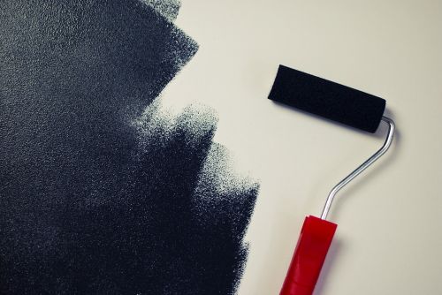 painting paint roller black