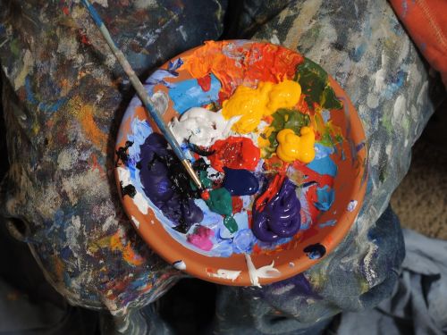 paints colorful painting