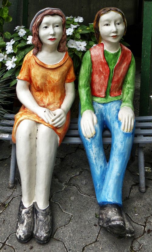 pair garden bench ceramic