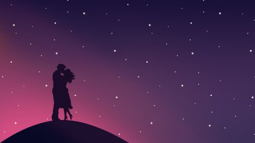 pair silhouette love