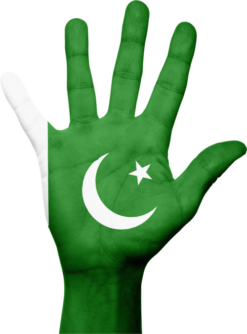 pakistan flag hand
