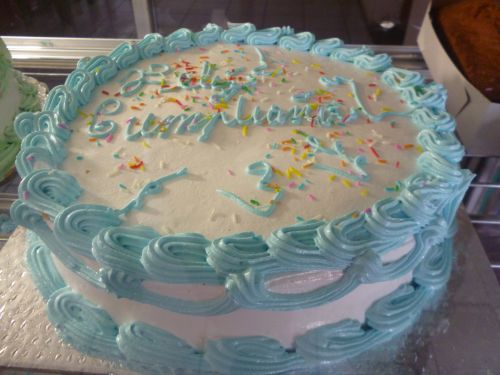 Pale Blue Birthday Cake
